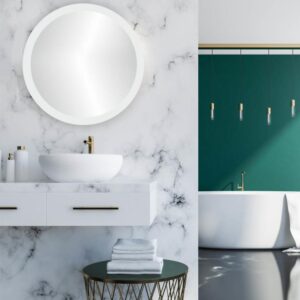 Lustro łazienkowe okrągłe z oświetleniem LED FI70cm – nowoczesny design, efektywne oświetlenie, idealne do każdej łazienki