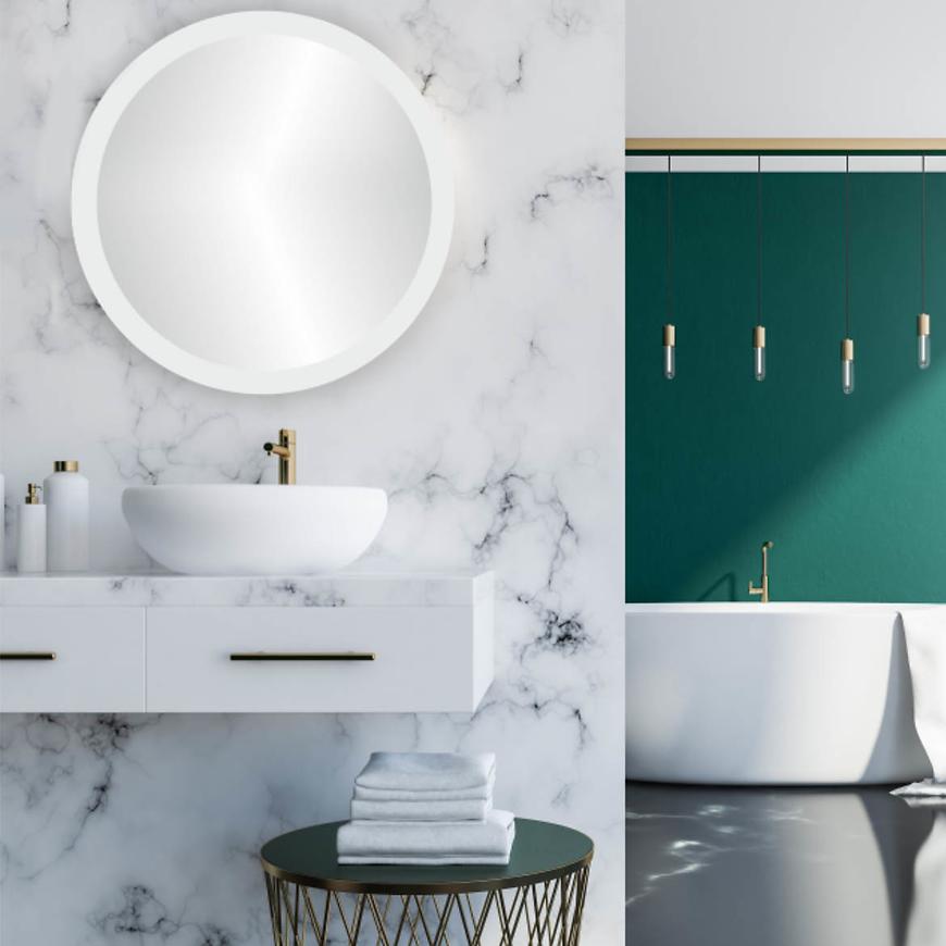 Lustro łazienkowe okrągłe z oświetleniem LED FI70cm – nowoczesny design, efektywne oświetlenie, idealne do każdej łazienki