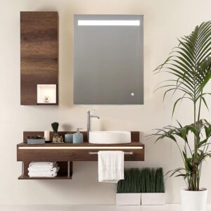 Lustro łazienkowe z oświetleniem LED 65 z włącznikiem dotykowym 50X70 – eleganckie, nowoczesne, funkcjonalne