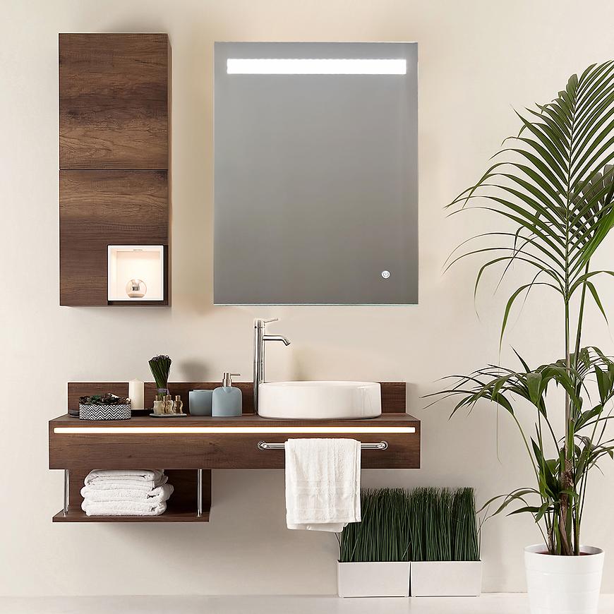 Lustro łazienkowe z oświetleniem LED 65 z włącznikiem dotykowym 50X70 – eleganckie, nowoczesne, funkcjonalne