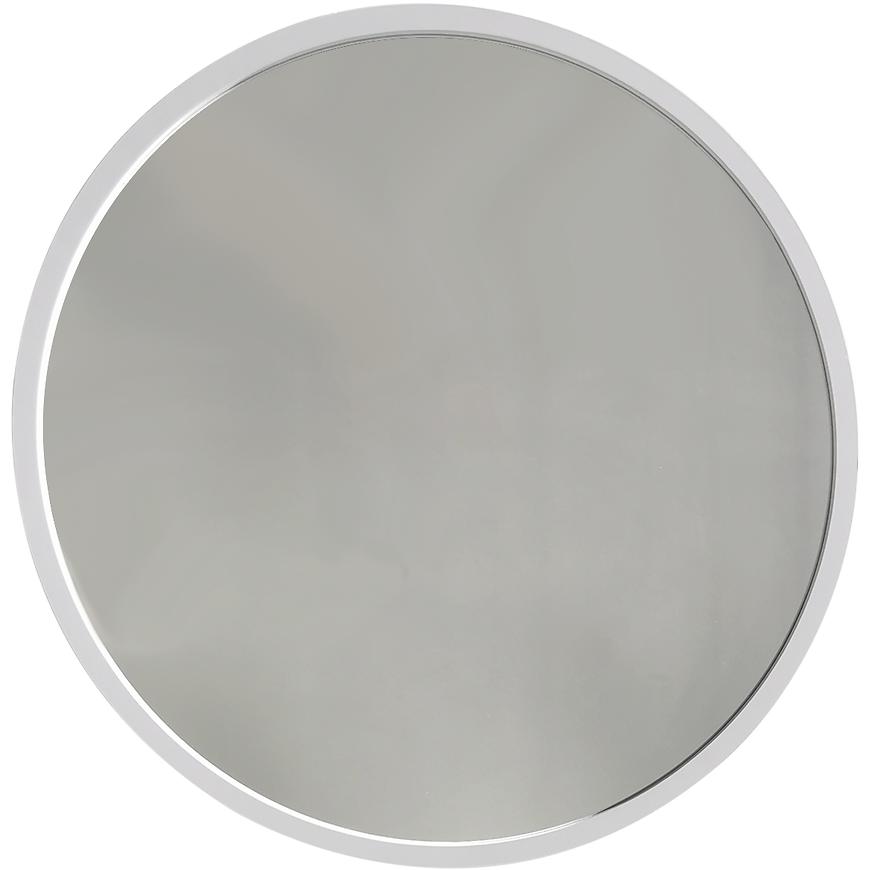 Lustro okrągłe w białej ramie FI50cm – elegancki design, uniwersalny kolor, idealne do nowoczesnych wnętrz