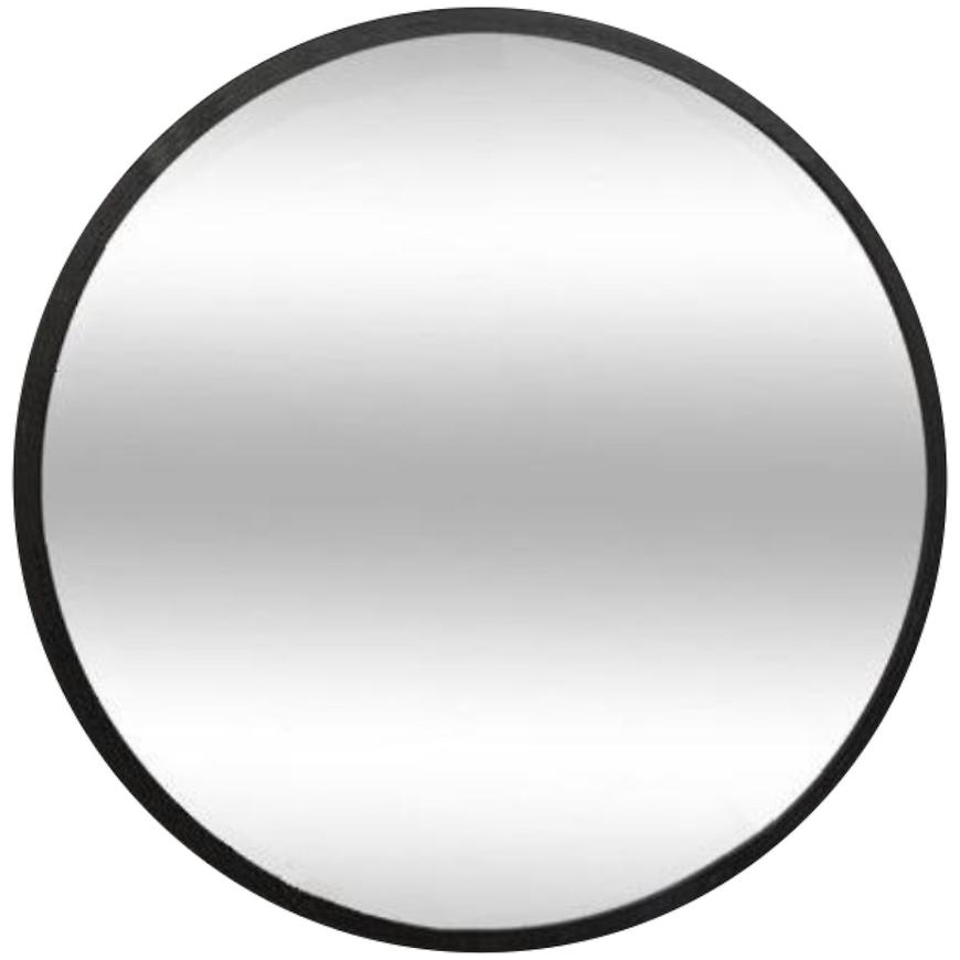 Lustro okrągłe w czarnej ramie FI70 – eleganckie, minimalistyczne, 70 cm, metalowa rama