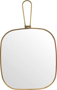 Lustro ścienne Meraki 20 cm z mosiężną ramą – elegancki design, złota rama, małe rozmiary
