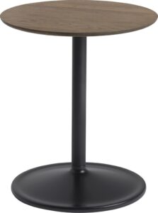 Stolik boczny Soft 41 x 48 cm ciemny dąb na czarnej nodze – nowoczesny design, funkcjonalność, solidność
