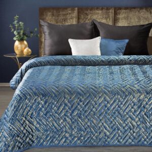 Narzuta CHON/AGATA/1 170×210 granatowy – elegancki design, wysoka jakość, idealna do sypialni