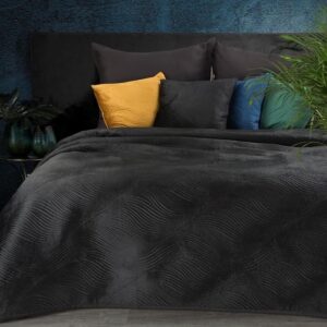 Narzuta CHON/RIA5/ 170×210 czarny – elegancki design, komfortowy materiał, idealna do sypialni