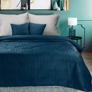 Narzuta SI/N/LUIZ/4/ 170×210 granatowy – elegancki design, doskonała jakość, idealna do sypialni