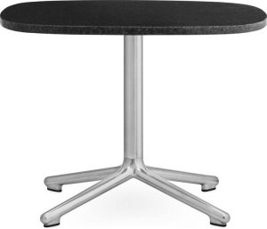 Stół Era owalny S nogi w kolorze srebrnym blat czarny – elegancki design, nowoczesny styl, materiał trwały