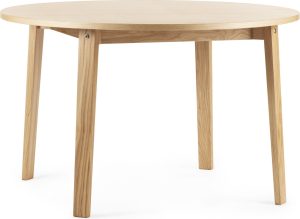 Stolik okrągły Slice Vol. 2 dąb 120 cm – naturalny dąb, nowoczesny design, styl skandynawski
