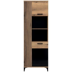 Regał Aris As09 Dąb/Czarny – nowoczesny design, funkcjonalność, wszechstronność