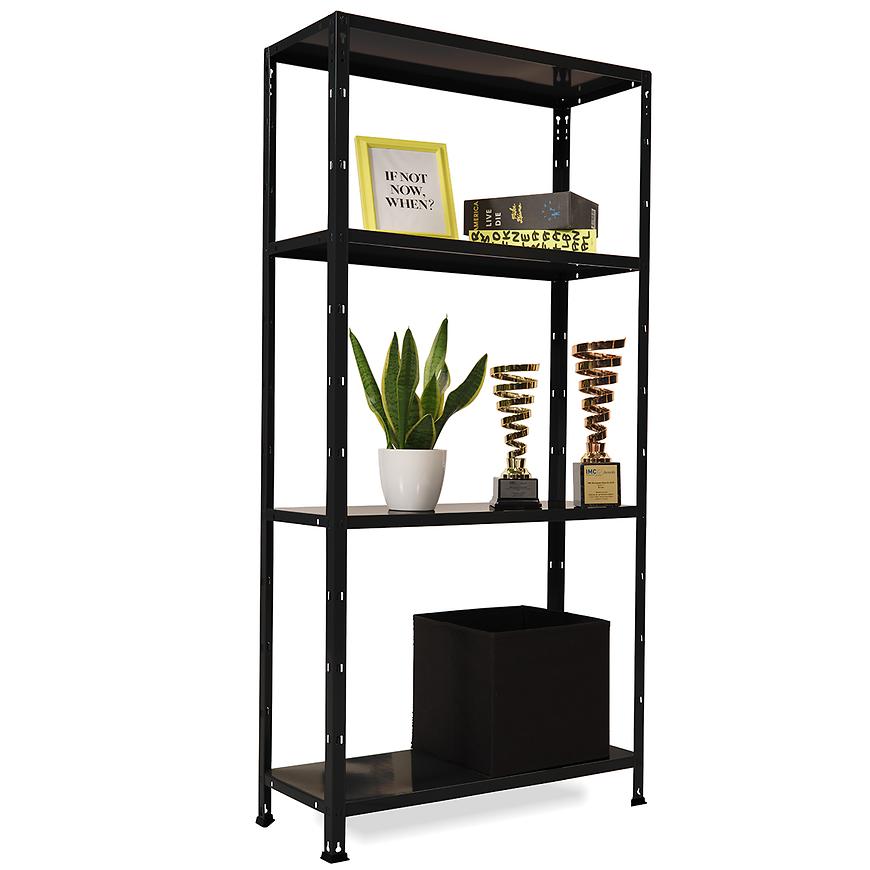 Regał Estetic czarny 50 kg 150x75x30 – elegancki design, wysoka nośność, praktyczna organizacja