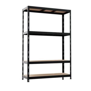 Regał magazynowy metalowy nitowany NERO II 180x120x45 4 półki/300kg Czarny – solidny, praktyczny, trwały