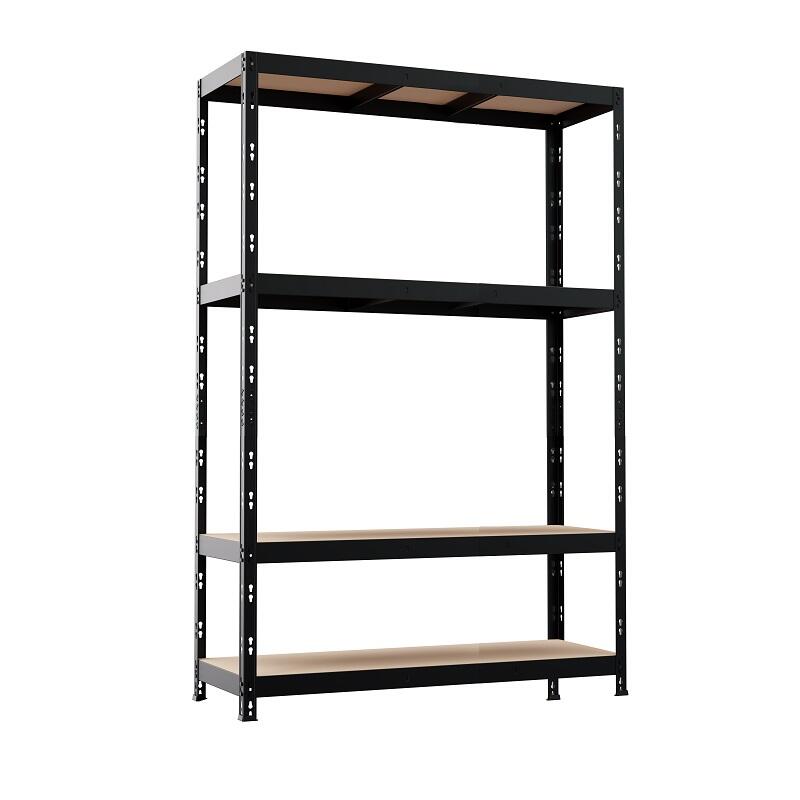 Regał magazynowy metalowy nitowany NERO II 180x120x45 4 półki/300kg Czarny – solidny, praktyczny, trwały