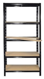Regał Magazynowy Metalowy RNDU czarny 180x90x30cm – 5 półek, 175kg nośności