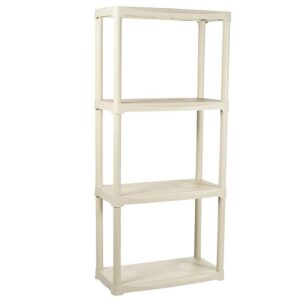 Regał magazynowy plastikowy T60/4E écru 133x60x30cm – 4 półki, 20kg