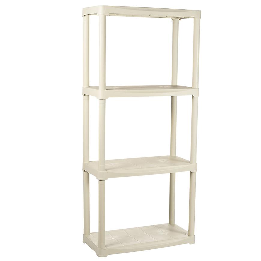 Regał magazynowy plastikowy T60/4E écru 133x60x30cm – 4 półki, 20kg