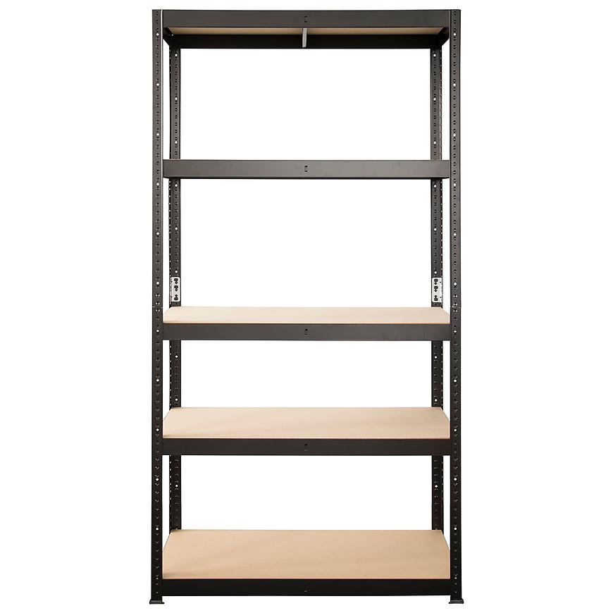 Regał metalowy magazynowy czarny 179x80x40cm – 5 półek, 200kg nośności, solidna konstrukcja