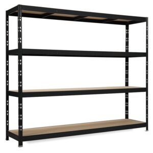 Regał metalowy magazynowy RR1-6024-4 czarny 200x237x60cm – 4 półki, 450kg