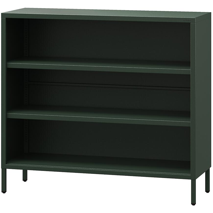 Regał Metalowy Niski Luca Modern Bottle Green – styl nowoczesny, niski, metalowy, kolor butelkowej zieleni