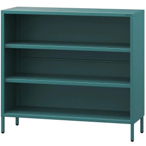 Regał Metalowy Niski Luca Modern Sea Green – funkcjonalny design, metalowy, niski, kolor morski