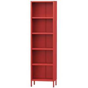 Regał Metalowy Wysoki Mario Modern Red – elegancki design, wysoka jakość, kolor czerwony, metalowa konstrukcja