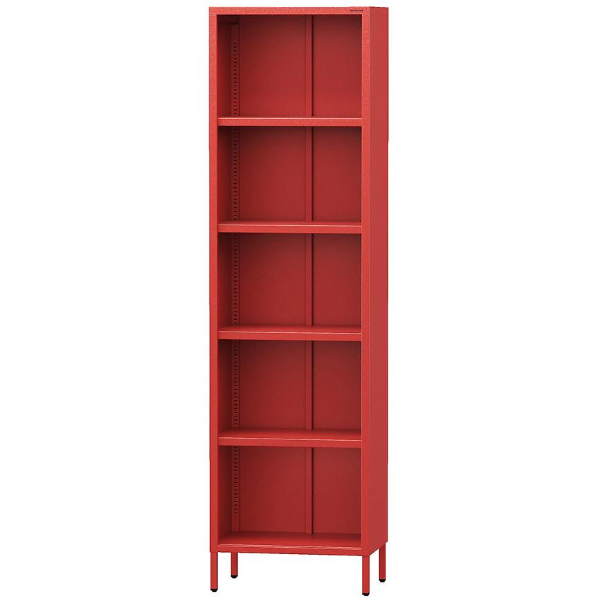 Regał Metalowy Wysoki Mario Modern Red – elegancki design, wysoka jakość, kolor czerwony, metalowa konstrukcja