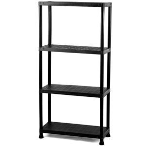 Regał plastikowy T60 60x30x138 cm czarny – funkcjonalny, lekki, odporny na wilgoć