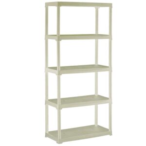 Regał plastikowy T80/5E écru 176x80x40cm – 5 półek, nośność 30kg, nowoczesny design