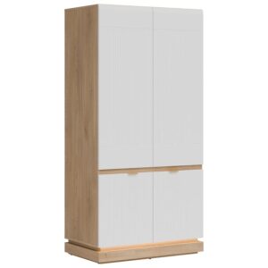 Szafa 2d Milton Ml08 Dąb Crem Torro Biały – nowoczesny design, pojemne wnętrze, elegancka kolorystyka