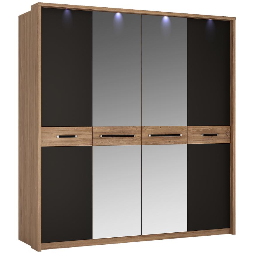 Szafa 4d Monaco Moas02 Stirling Oak/Czarny Mat – pojemna, nowoczesna, stylowa