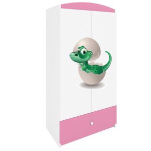 Szafa Babydreams Różowy – Dino – styl skandynawski, kolor różowy, solidna konstrukcja, idealna do pokoju dziecięcego