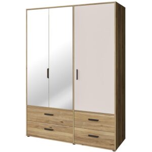 Szafa Mokkaro Moks838-M802 1d2lud4sz – elegancki design, kolor piaskowy i dąb Mauvella, pojemna i funkcjonalna