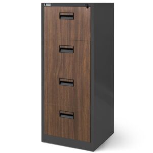 Szafa Sara V004 metalowa antracyt/orzech – nowoczesny design, funkcjonalność, trwałość