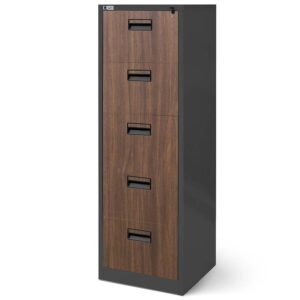 Szafa Sara V005 metalowa antracyt/orzech – funkcjonalna konstrukcja, nowoczesny design, wysoka jakość