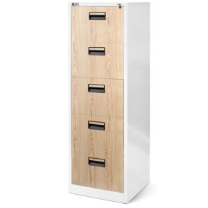Szafa Sara V005 metalowa biały/sonoma – nowoczesny design, przestronna, trwała konstrukcja