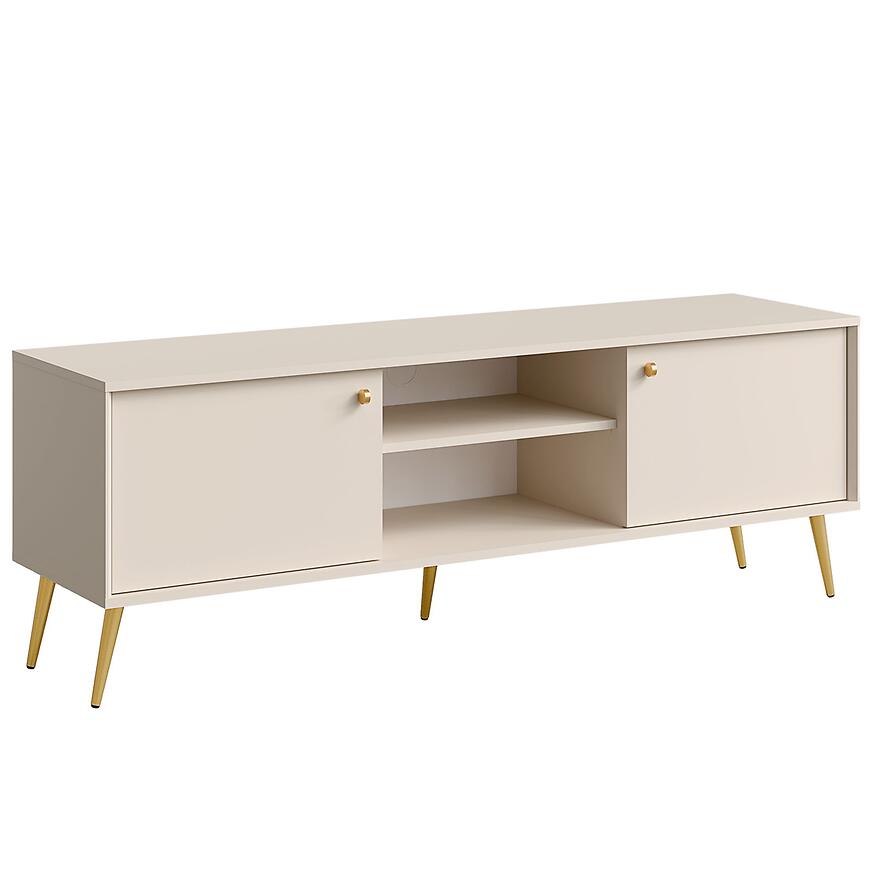 Szafka RTV 2D Rose 08 beż piaskowy – nowoczesny design, funkcjonalność, solidna konstrukcja