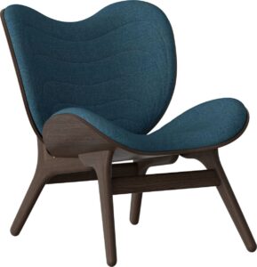 Fotel Conversation Piece ciemny dąb Petrol Blue – elegancki design, wygodny, stylowy