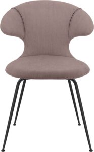 Krzesło Time Flies brązowoszare na czarnych nogach – nowoczesny design, wygodny materiał, elegancka kolorystyka