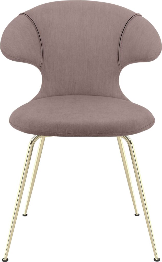 Krzesło Time Flies brązowoszare na mosiężnych nogach – elegancki design, wygoda, trwałe materiały