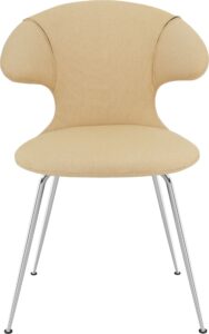 Krzesło Time Flies jasnobeżowe na chromowanych nogach – elegancki design, wygodne siedzisko, nowoczesny styl