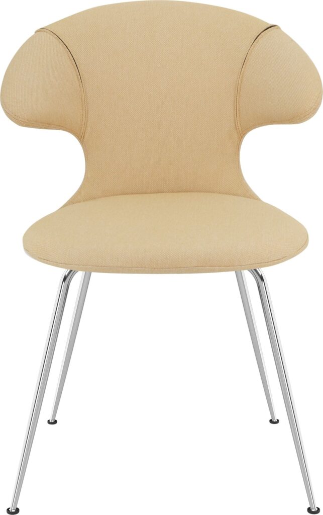 Krzesło Time Flies jasnobeżowe na chromowanych nogach – elegancki design, wygodne siedzisko, nowoczesny styl