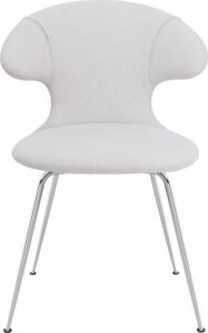 Krzesło Time Flies jasnoszare na chromowanych nogach – elegancki design, wysoka jakość, ergonomiczne wsparcie