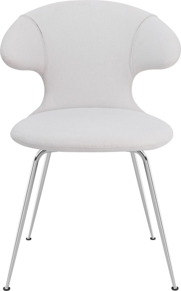 Krzesło Time Flies jasnoszare na chromowanych nogach – elegancki design, wysoka jakość, ergonomiczne wsparcie