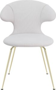 Krzesło Time Flies jasnoszare na mosiężnych nogach – elegancki design, wygodne siedzisko, nowoczesny styl