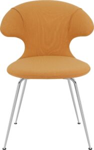 Krzesło Time Flies pomarańczowe na chromowanych nogach – nowoczesny design, wygoda, trwałość