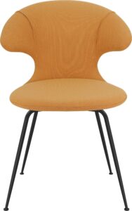 Krzesło Time Flies pomarańczowe na czarnych nogach – nowoczesny design, wygodne siedzisko, trwałe materiały