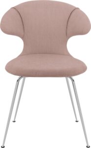 Krzesło Time Flies różowe na chromowanych nogach – elegancki design, komfort, nowoczesność