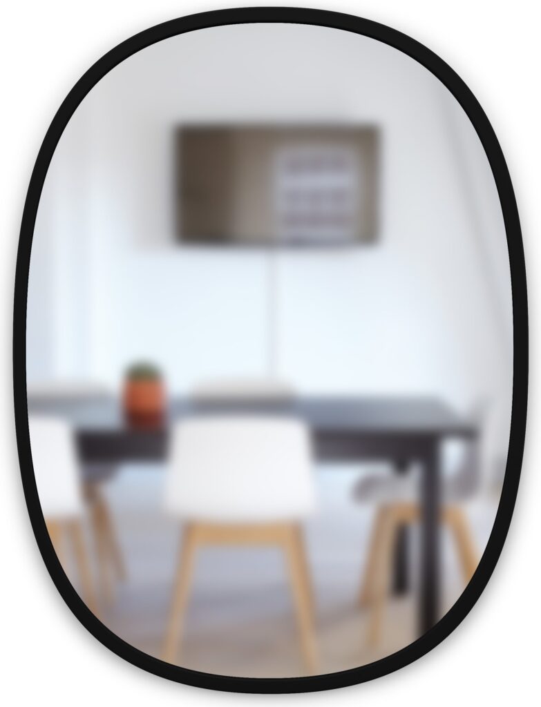 Lustro Hub owalne 60 cm czarne – elegancki design, nowoczesny styl, idealne do każdego wnętrza