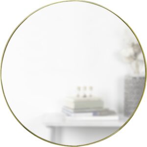 Lustro Hubba 86 cm mosiądz – elegancki design, okrągły kształt, styl skandynawski