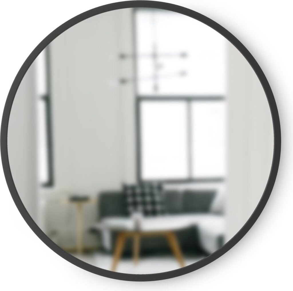 Lustro naścienne Hub czarne – elegancki design, nowoczesny styl, idealne do każdego wnętrza